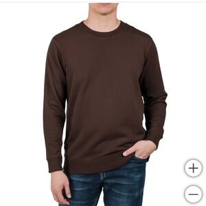 Rough Dress Men's French Terry Crew Sweatshirt - brown